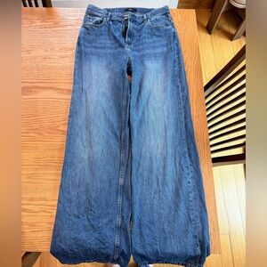 ABLE Elaine Wide Leg Jean in Medium Indigo, size 29